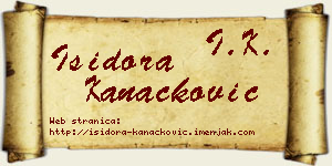 Isidora Kanačković vizit kartica
